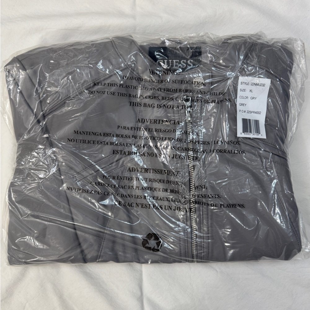 GUESS Faux Leather Racer Jacket - Picture 5 of 5